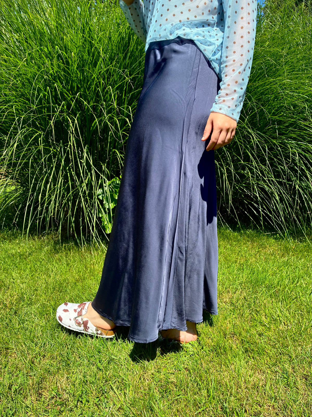 SITA Satijnen Rok Blauw