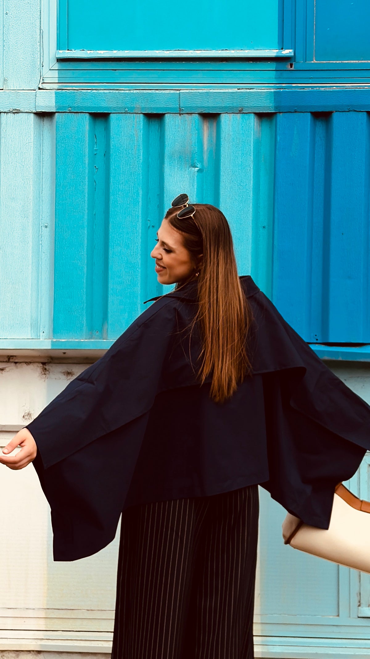 MARIE Poncho Navy