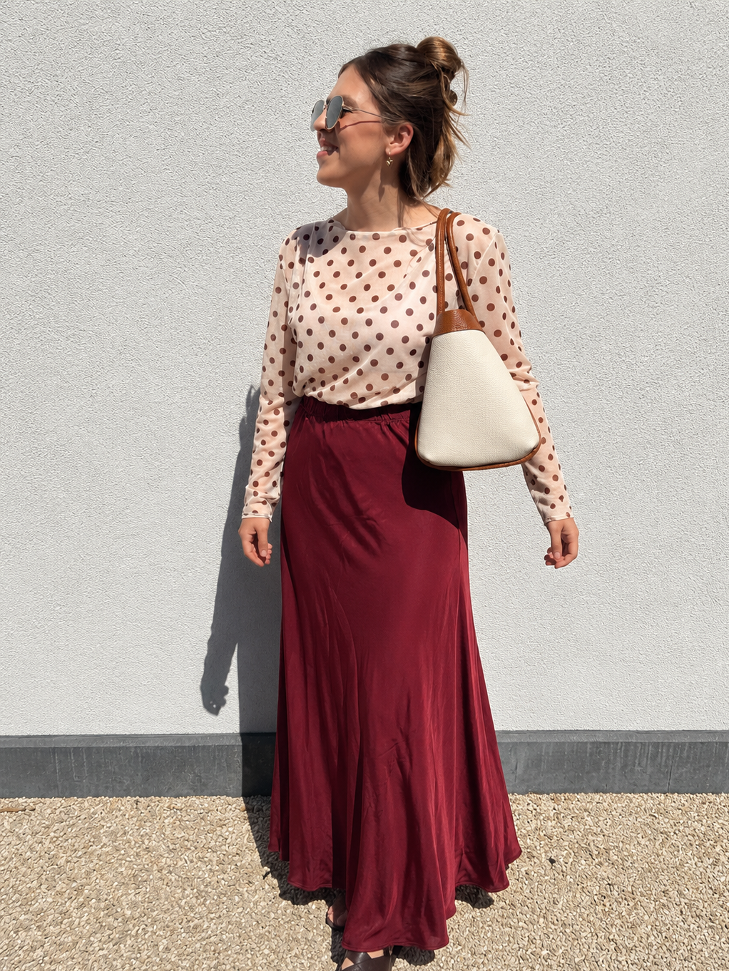 SITA Satijnen Rok Bordeaux