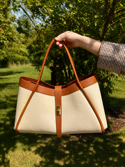 LIV BAG Ecru/Bruin