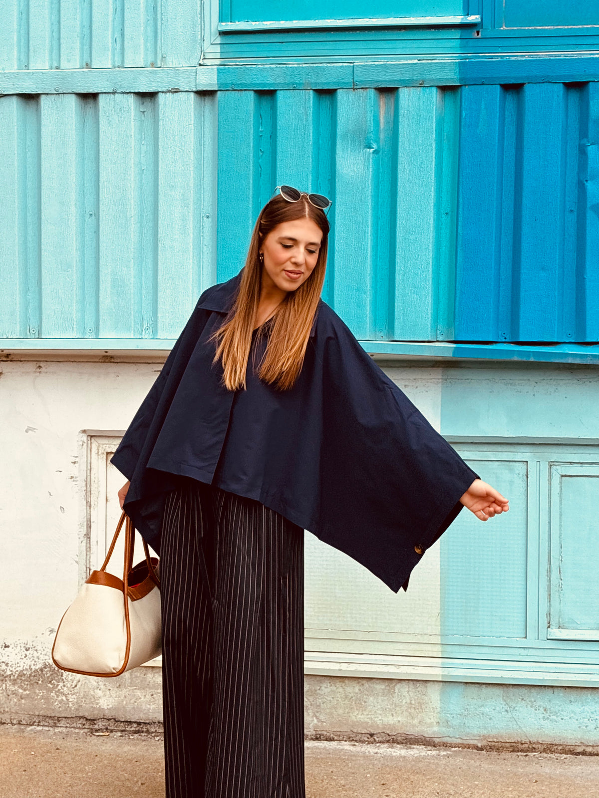 MARIE Poncho Navy