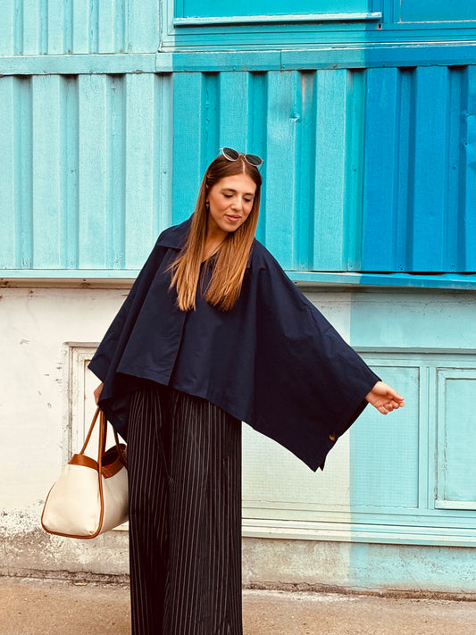MARIE Poncho Navy