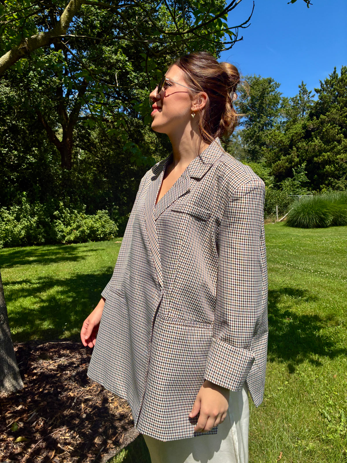 ODETTE Oversized Geruite Blazer