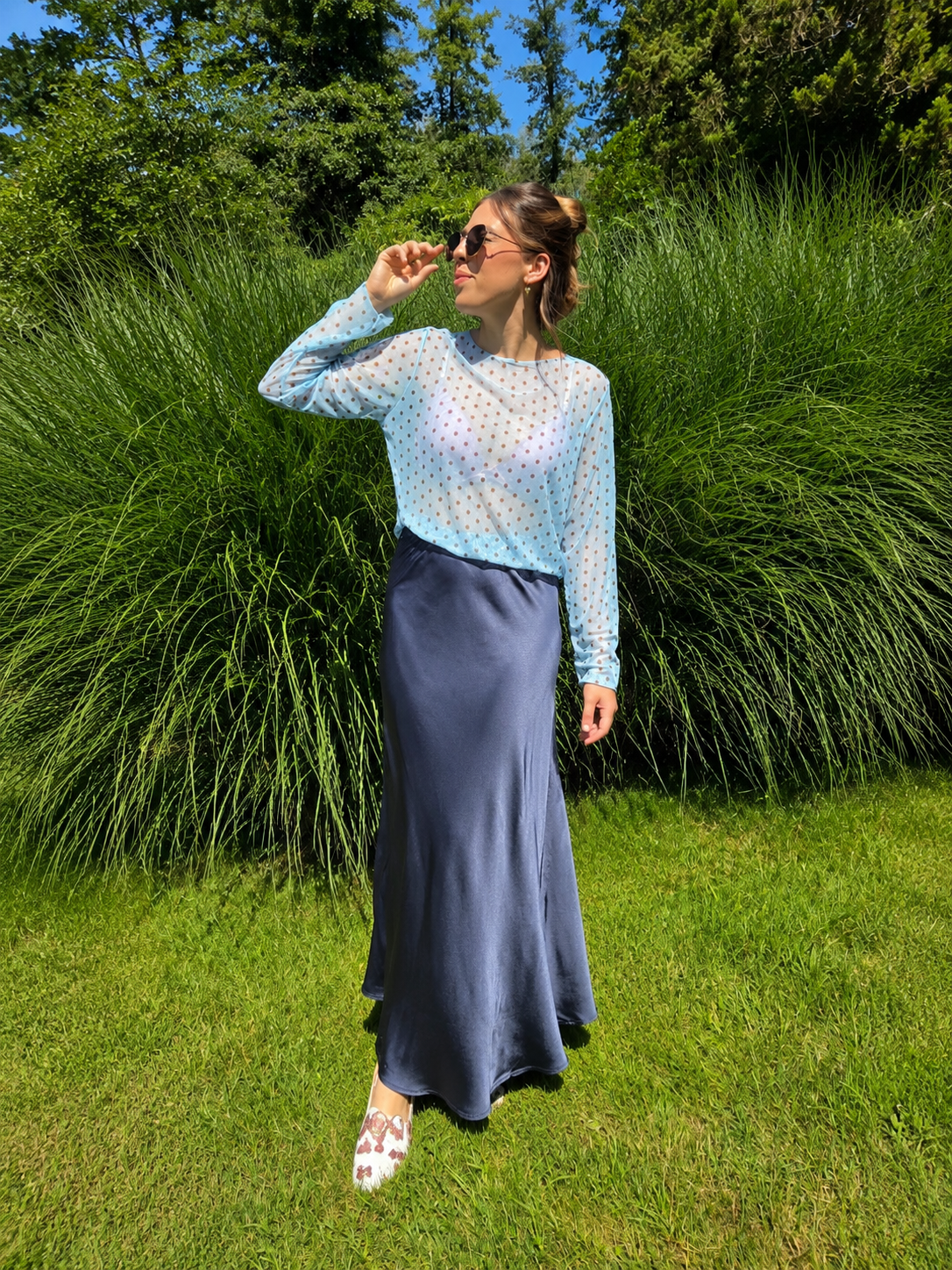SITA Satijnen Rok Blauw